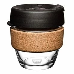 Keepcup - Brew Reusable Glass Coffee Cup Cork Black 227ml