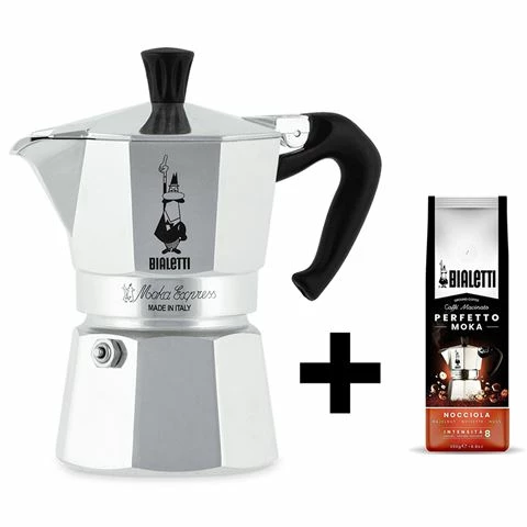 Bialetti - Moka Express 3 Cup With 250gm Ground Coffee 3 Bialetti - Moka Express 3 Cup With 250gm Ground Coffee